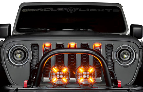 Universal Pre-Runner Style LED Grill Light Kit Amber w/ Clear Lens - View 7 | Dirty Garage