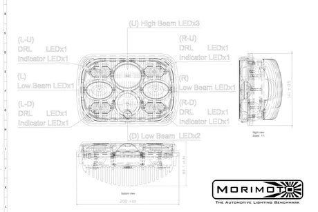 Universal Sealed5 LED Headlights 5x7 - View 7 | Dirty Garage