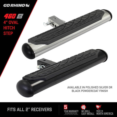 Go Rhino 4in Oval Hitch Step - Black - View 13 | Dirty Garage