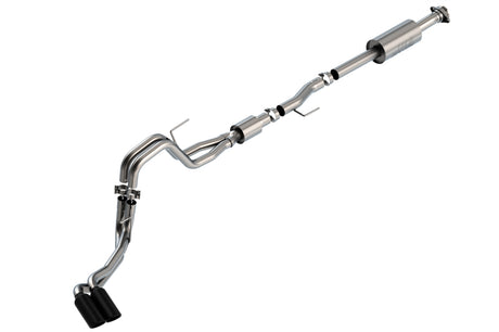 Borla F-150 2021 5.0L 4dr CC SB EC STB Lariat/KR/Pltm/LTD 3/2.25 DSE Cat-Back S-Type Black CHR Tips | Dirty Garage
