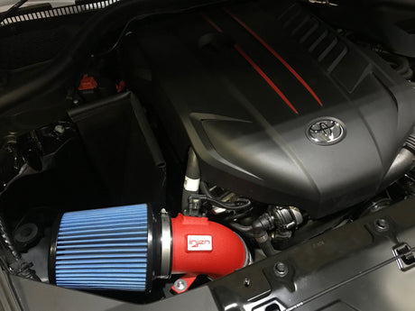 2020-2025 Supra L6 3.0L Wrinkle Red Turbo SP Series  Cold Air Intake System - View 5 | Dirty Garage