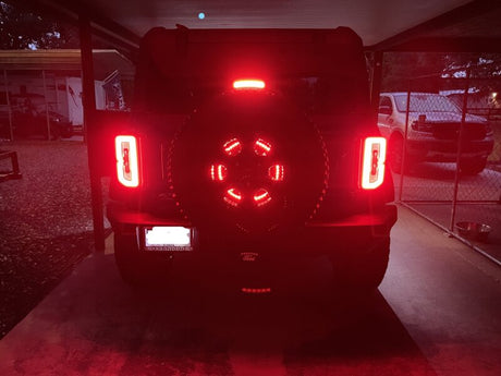 Universal LED Illuminated Wheel Ring 3rd Brake Light Red - View 5 | Dirty Garage