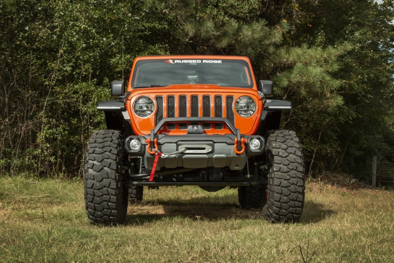 Rugged Ridge 18-21 Jeep Wrangler/Gladiator (JL/JT) Venator Modular Bumper - Black - View 2 | Dirty Garage