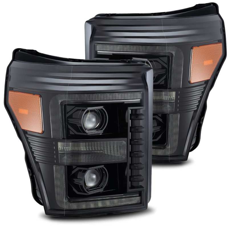 2011-2016 Superduty Pro-Series Projector Headlights Plank Style Alpha Black Sequential Signal | Dirty Garage