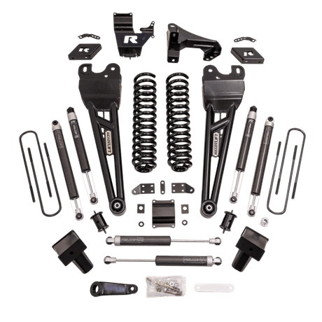 2023-2025 Superduty 6" Coil Spring Lift Kit w/ Falcon 1.1 Monotube Front Rear Shocks Radius Arms Dual Steering Stabilizer Front Track Bar Bracket | Dirty Garage
