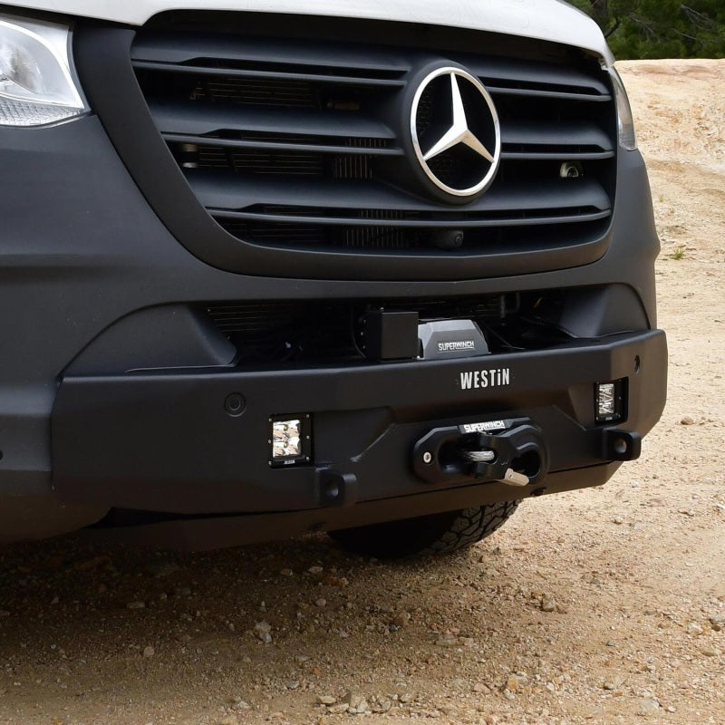 2019-2026 Mercedes-Benz Sprinter Pro-Series Black Mid Width Winch Mount Front Bumper - View 5 | Dirty Garage