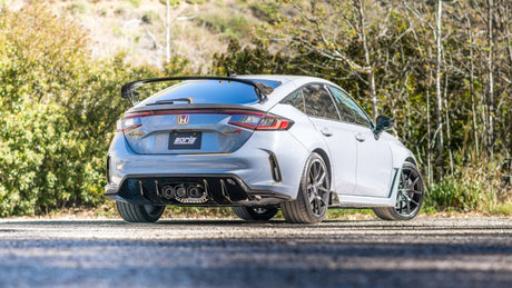 Borla 2023 Honda Civic Type R MT ATAK Catback Exhaust w/ 4in Black Anodized Carbon Fiber Tips - View 4 | Dirty Garage