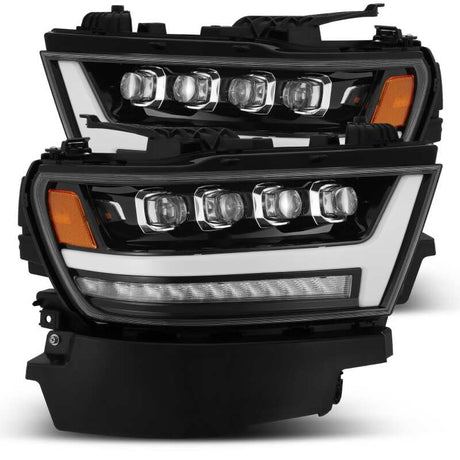 2019-2022 Ram 1500 Nova-Series LED Projector Jet Black Headlights Active Light Sequential Signal DRL - View 2 | Dirty Garage