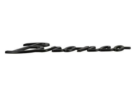 2021+ Bronco Classic Script Fender Badges - Matte Black - View 7 | Dirty Garage