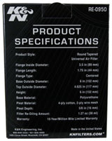 Universal Rubber Filter 3 1/2inch ID FLG/6inch Base/4-5/8inch Top/6inch Height - View 15 | Dirty Garage