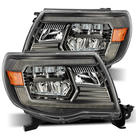 2005-2011 Tacoma Luxx-Series Crystal Alpha Black Headlights Activation Light DRL | Dirty Garage