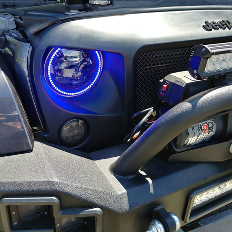 Universal 7" High Powered LED Headlights Black Bezel Dynamic - View 11 | Dirty Garage