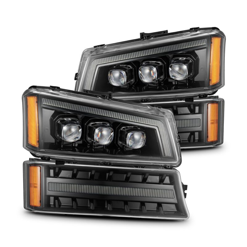 2003-2006 GM Truck Avalanche Alpha Black Nova-Series LED Projector Headlights | Dirty Garage