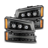 2003-2006 GM Truck Avalanche Alpha Black Nova-Series LED Projector Headlights | Dirty Garage
