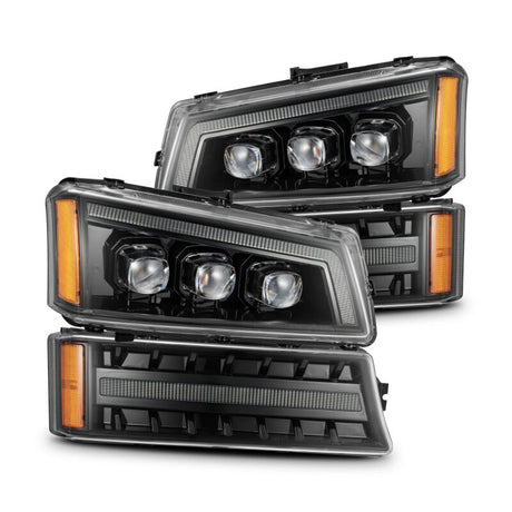 2003-2006 GM Truck Avalanche Alpha Black Nova-Series LED Projector Headlights | Dirty Garage