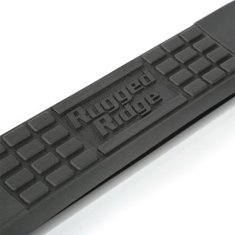 Rugged Ridge 3-In Round Side Steps Black 07-18 2-Door Jeep Wrangler - View 5 | Dirty Garage