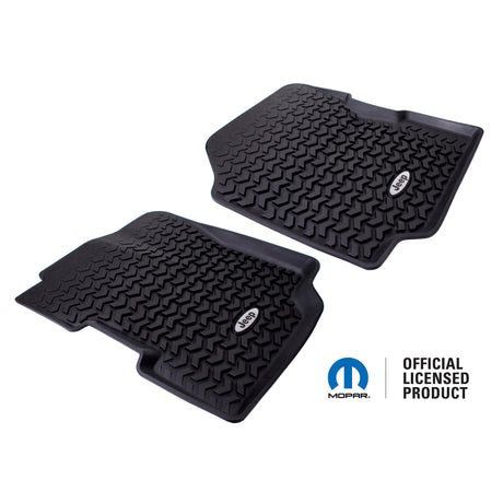 Rugged Ridge Floor Liner Front Black 1976-1995 Jeep Logo CJ-7 / CJ-8 / Jeep Wrangler YJ | Dirty Garage