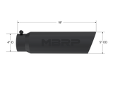 Universal 5" OD Angled Rolled End 4" Inlet 18" Length Black Exhaust Tip - View 5 | Dirty Garage