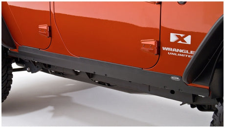 2007-2018 Wrangler Unlimited 4-Door Trail Armor Black Rocker Panels w/ Sill Guards - View 3 | Dirty Garage