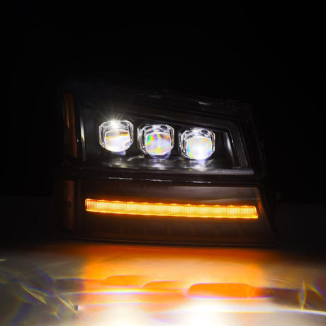 2003-2006 GM Truck Avalanche Black Nova-Series LED Projector Headlights - View 2 | Dirty Garage