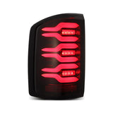 2014-2018 GM 1500 2500HD 3500HD Luxx-Series LED Tail Lights Black Red Active Light Sequential Signal - View 2 | Dirty Garage