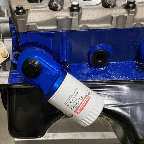 Universal Push Rod V8 90 Degree Billet Oil Filter Adapter - View 6 | Dirty Garage