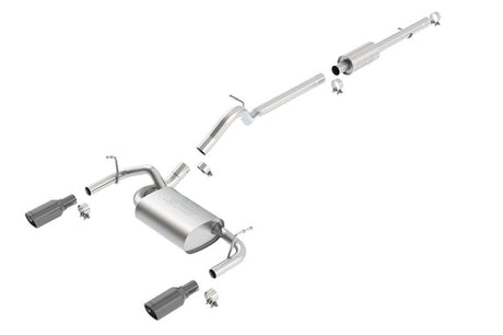 Borla 12-16 Jeep Wrangler 3.6L AT/MT 4DR 4WD S SQ RL AC SR 2.5in 2in TIP 3.5inx3.28in Black Chrome - View 2 | Dirty Garage