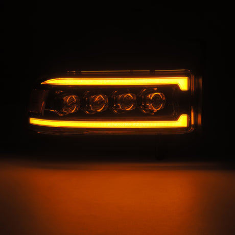 1994-2001 Ram 1500 Nova-Series LED Projector Alpha Black Headlights Active Light Sequential Signal Smooth DRL - View 3 | Dirty Garage