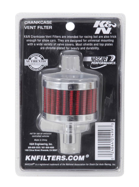 Universal Steel Base Chrome Top Crankcase Vent Filter 1/2in. Vent/2in. OD/1-1/2in. Height - View 9 | Dirty Garage
