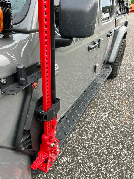 Go Rhino 18-24 Jeep Wrangler JL/JLU/JT Front Fender Jack Mount for Hi-Lift Jack - Tex. Blk - View 3 | Dirty Garage