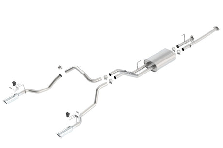 Borla 14-15 Toyota Tundra 4.6L/5.7L Crew Max SB DC SB Touring Cat Back Exhaust Dual Split Rear Exit - View 2 | Dirty Garage