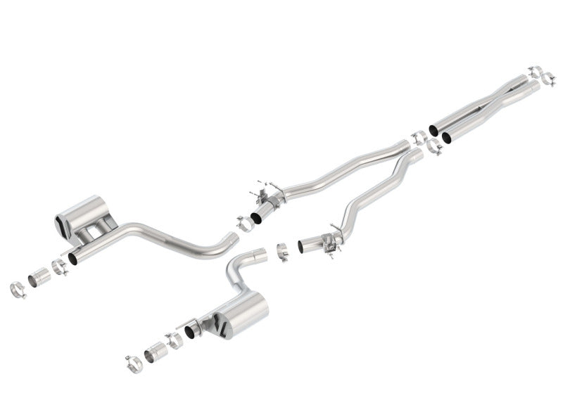 Borla 2015 Dodge Charger Hellcat 6.2L V8 ATAK Catback Exhaust w/ Valves No Tips Factory Valance - View 3 | Dirty Garage