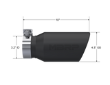 Universal Tip 4".5" OD 3.2in Inlet 10" Length Angled Cut Rolled End Black - View 2 | Dirty Garage