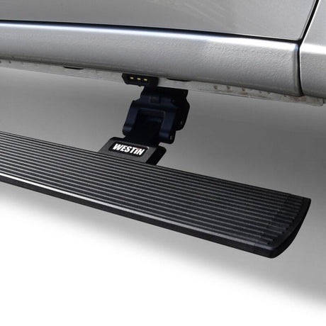 2019-2026 GM 1500/HD CC Pro-E Series Black Powered Running Boards - View 7 | Dirty Garage