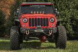 Rugged Ridge 07-18 Jeep Wrangler JK Arcus Front Bumper Set w/Tray & Hooks - View 3 | Dirty Garage