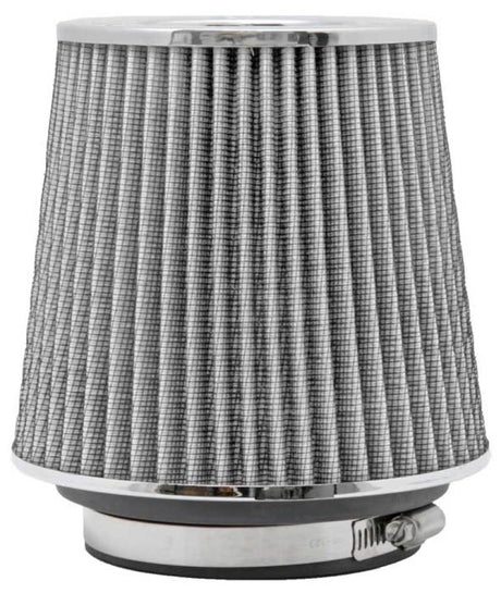 Universal Filter Chrome Round Tapered White - 4in Flange ID x 1.125in Flange Length x 5.5in H - View 8 | Dirty Garage
