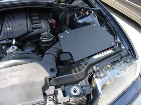2001-2006 BMW 330i 3.0L Wrinkle Black Short Ram Intake w/ Heat Shield Adapter - View 6 | Dirty Garage