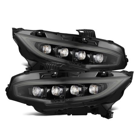 2016-2021 Civic Nova-Series LED Projector Alpha-Black Headlights Active Light Sequential Signal Switchback DRL | Dirty Garage