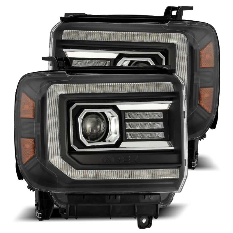 2014-2018 GM HD Luxx-Series LED Projector Black Headlights Active Light Sequential Signal DRL | Dirty Garage