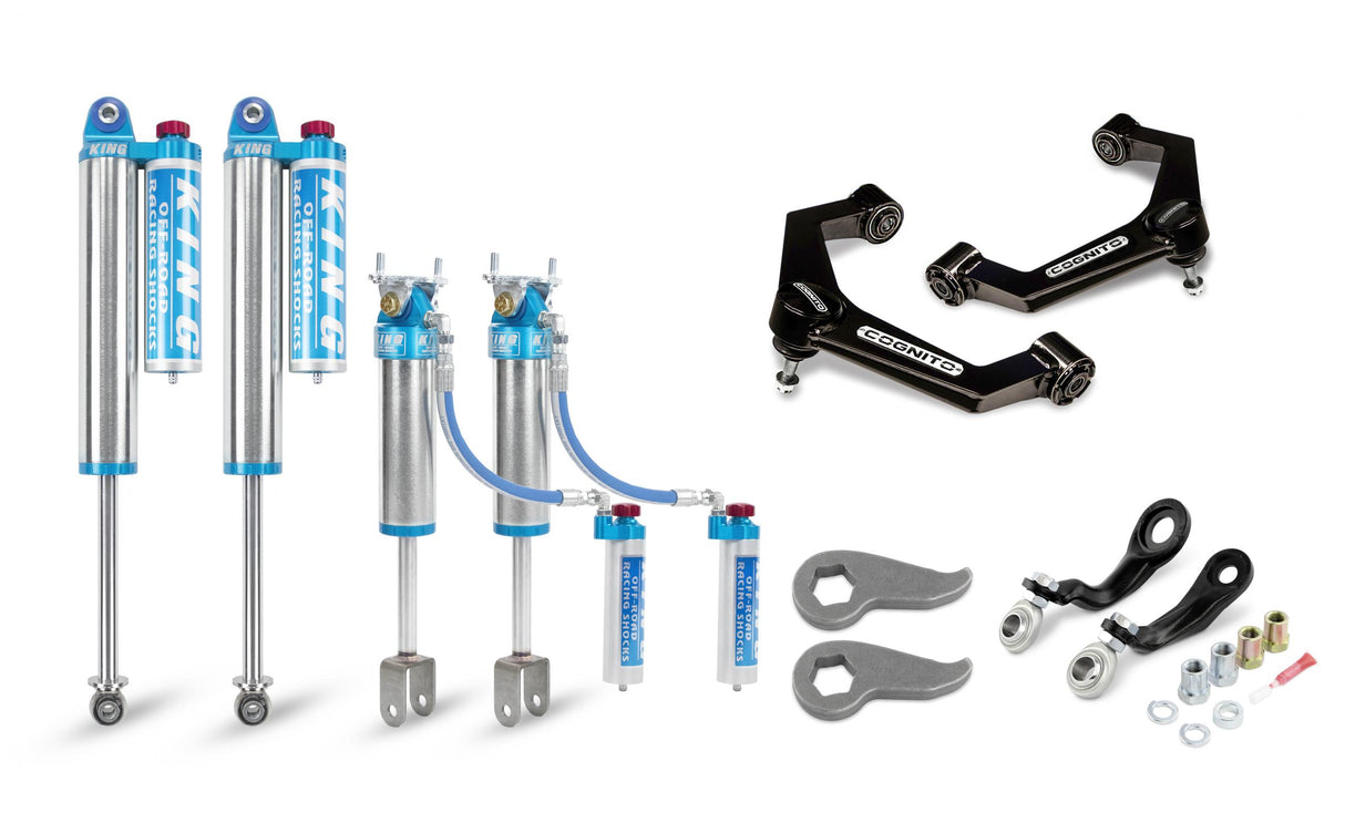 2011-2019 GM HD 3-Inch Elite Leveling Kit with King 2.5 Reservoir Shocks