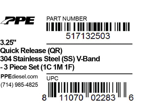 Universal 3.25 Inch V Band 3 Pc Set 1C 1M 1F QR - View 5 | Dirty Garage
