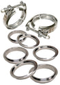 Universal 3.5 Inch V Band Clamp Stainless Steel 8 Piece Set 2C 3M 3F | Dirty Garage