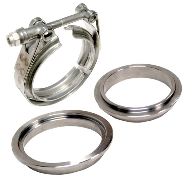 Universal 4 Inch V Band Clamp Stainless Steel 3 Piece Set 1C 1M 1F | Dirty Garage