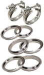 Universal 4 Inch V Band Clamp Stainless Steel 8 Piece Set 2C 3M 3F | Dirty Garage