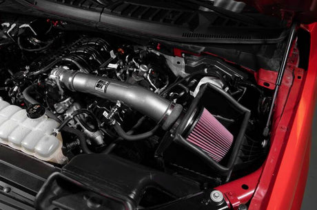 2018-2024 Ford F150 3.3L V6 Performance Air Intake System w/Red Air Filter - View 2 | Dirty Garage