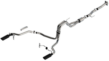 Borla F-150 2021 5.0L 2dr RC SB (122.8 WB) XL/XLT 3/2.25 SRE Cat-Back ATAK Black Chrome Tips - View 3 | Dirty Garage