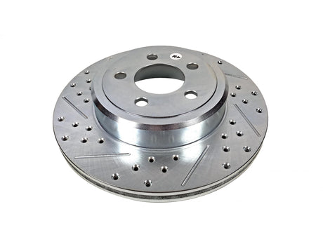 2005-2016 Mopar Rear Brake Rotor Slotted Drilled Zinc Plated | Dirty Garage