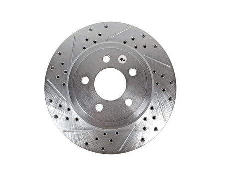 2005-2016 Mopar Rear Brake Rotor Slotted Drilled Zinc Plated - View 2 | Dirty Garage