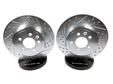 2005-2016 Mopar Rear Brake Rotor Slotted Drilled Zinc Plated - View 3 | Dirty Garage