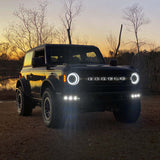 2021-2022 Bronco Triple LED Fog Light Kit White - View 6 | Dirty Garage